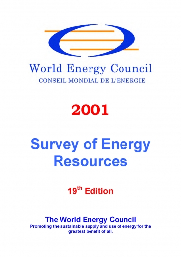 World Energy Resources 2001