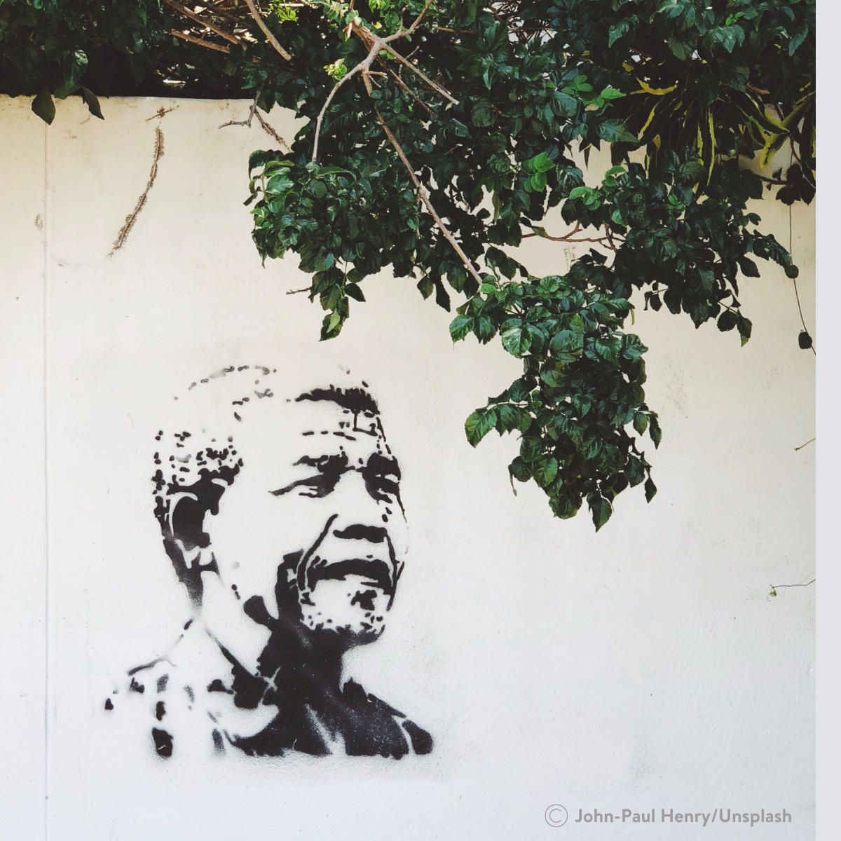 Nelson Mandela's imprint on a wall in South Africa