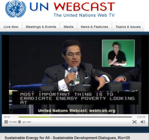 Jose Antonio Vargas speaking on a UN webcast