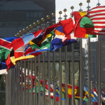 Flags of member nations flying at UN headquarters. The WEC will be taking an active part in the first SE4ALL Forum. Photo: UN Photo/Joao Araujo Pinto