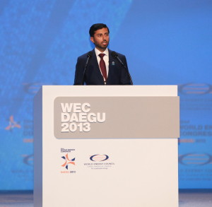 Mr Suhail Mohamed Al Mazrouei addresses audience at the 2013 World Energy Congress