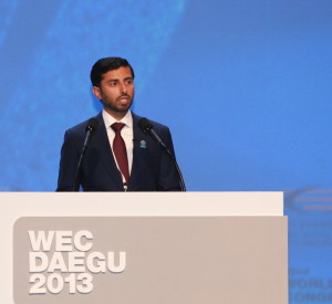 Suhail Mohammed Al-Mazrouei, UAE Minister of Energy, speaking at the 2013 World Energy Congress. The minister will be co-hosting the WEC's inaugural World Energy Leaders' Dialogue in Abu Dhabi