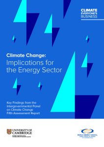 Cover Climate Change - Implications for the Energy Sector -Summary from IPCC AR5 2014