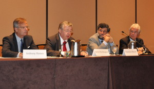 At the WEC North America Regional Forum (from left): Anthony Haines, President and CEO, Toronto Hydro & Chair, Canadian Electricity Association; Barry Worthington, Executive Director, United States Energy Association; Francisco Barnes, Commissioner, Mexico National Energy Commission; David Manning, Alberta Representative, Canadian Embassy, Washington DC