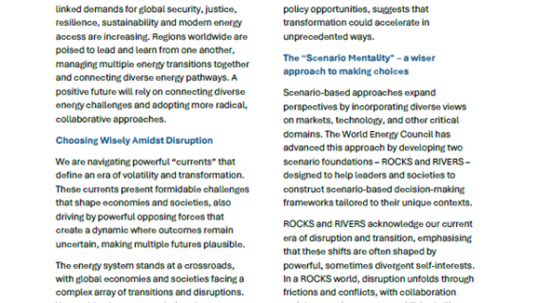 Choosing Wisely Amidst Disruptions: A World Energy Council Executive Dialogue