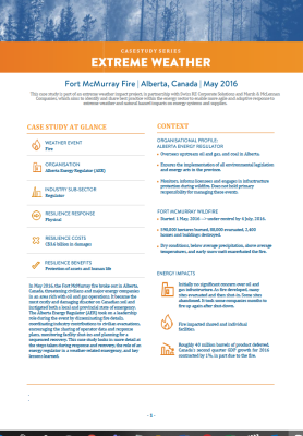 Fort Mcmurray, Canada Fire Extreme Weather Case Study
