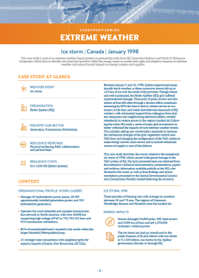 Ice Storm Canada Extreme Weather Case Study