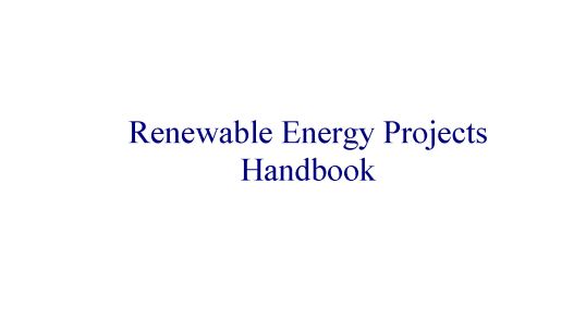 Renewable Energy Projects Handbook