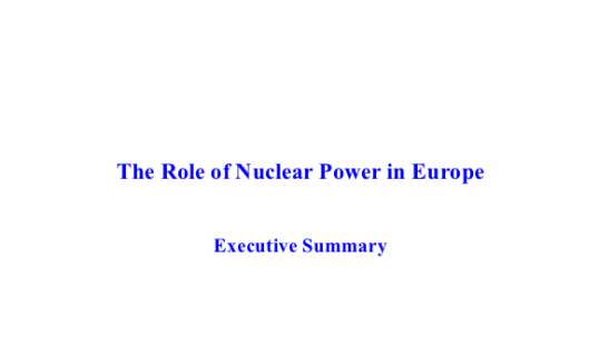 The Role of Nuclear Power in Europe