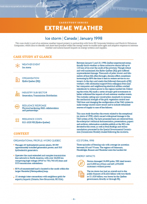 Ice Storm Canada Extreme Weather Case Study