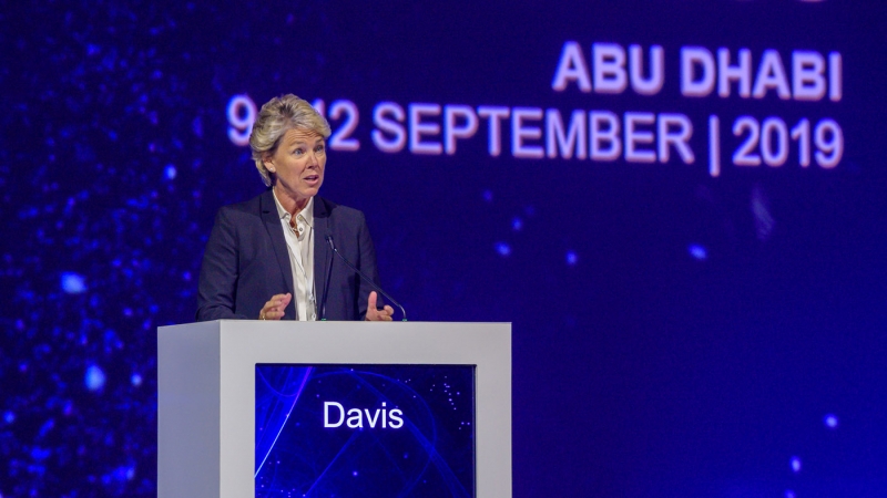 LISA DAVIS, CEO GAS & POWER FOR SIEMENS GIVING HER KEYNOTE ADDRESS