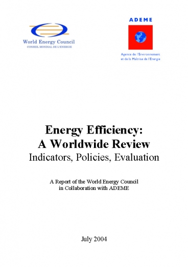 Energy Efficiency: a Worldwide Review